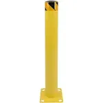 BISupply Safety Bollard Post Parking Barrier 1 Pack - 36in Yellow Pipe Bolt Down Bollard for Garage Lot