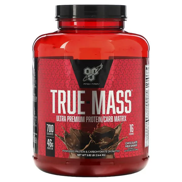 BSN TRUE-MASS Weight Gainer, Muscle Mass Gainer Protein Powder, Vanilla Ice Cream, 5.82 Pound