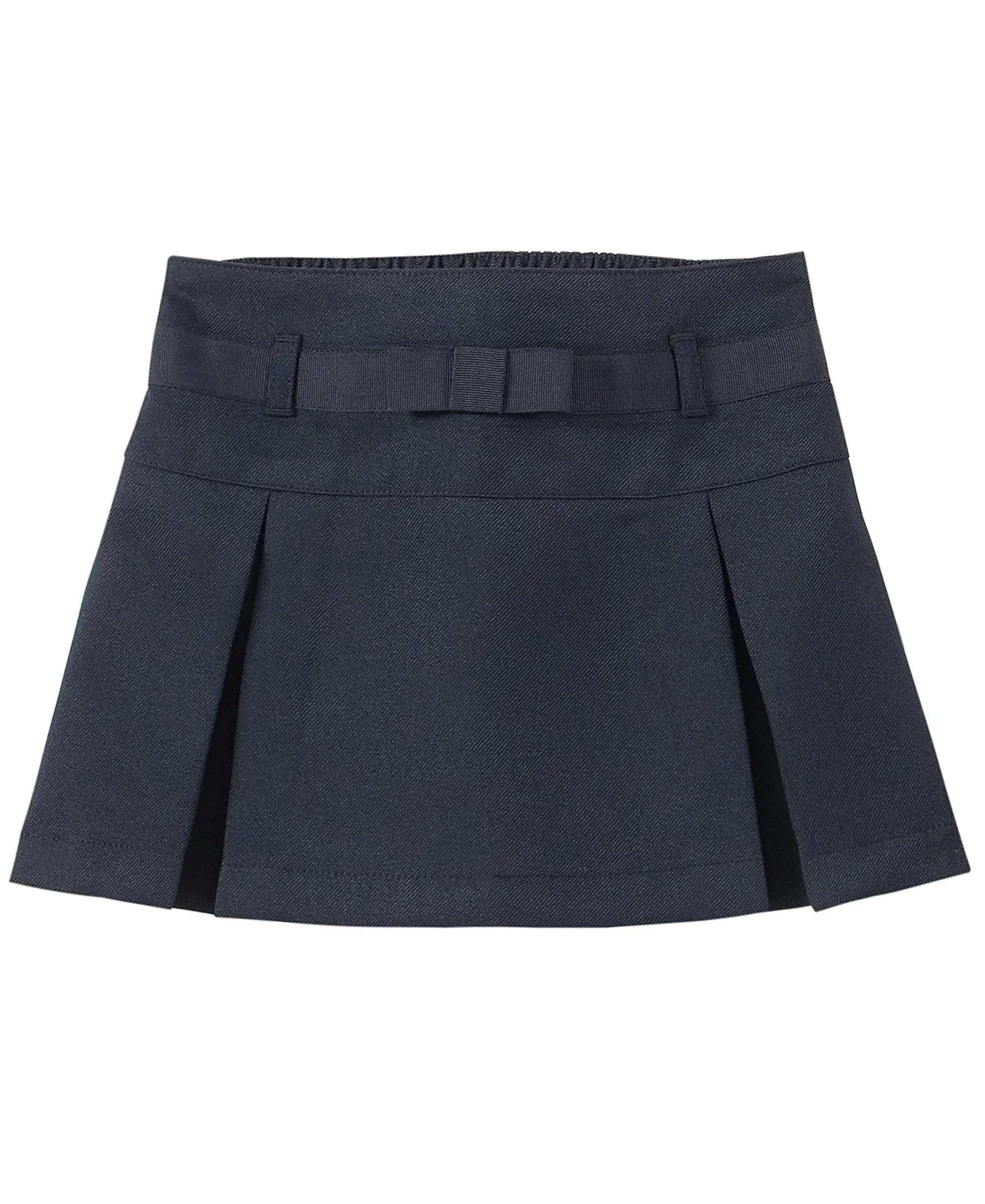 Nautica Girls' School Uniform Pleated Pull-on Scooter Skirt with Undershorts, Knit Waistband & Functional Pockets