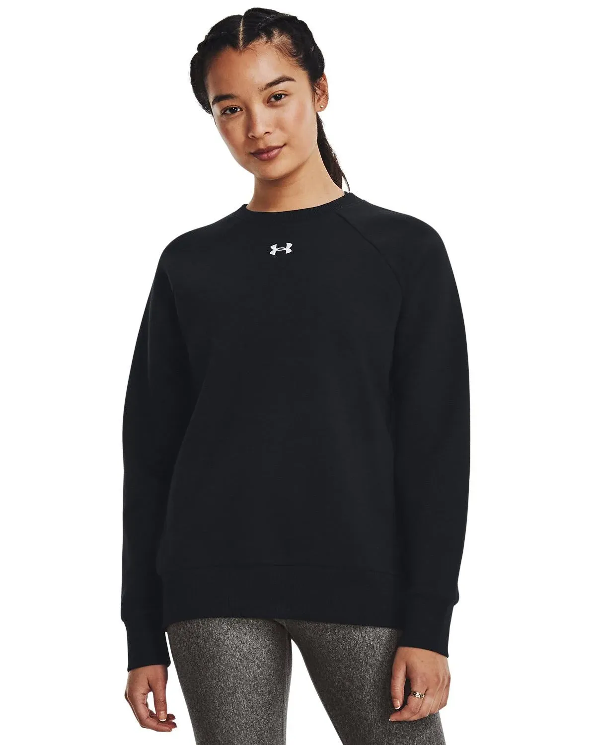 Under Armour Women's Rival Fleece Crew Black/White M