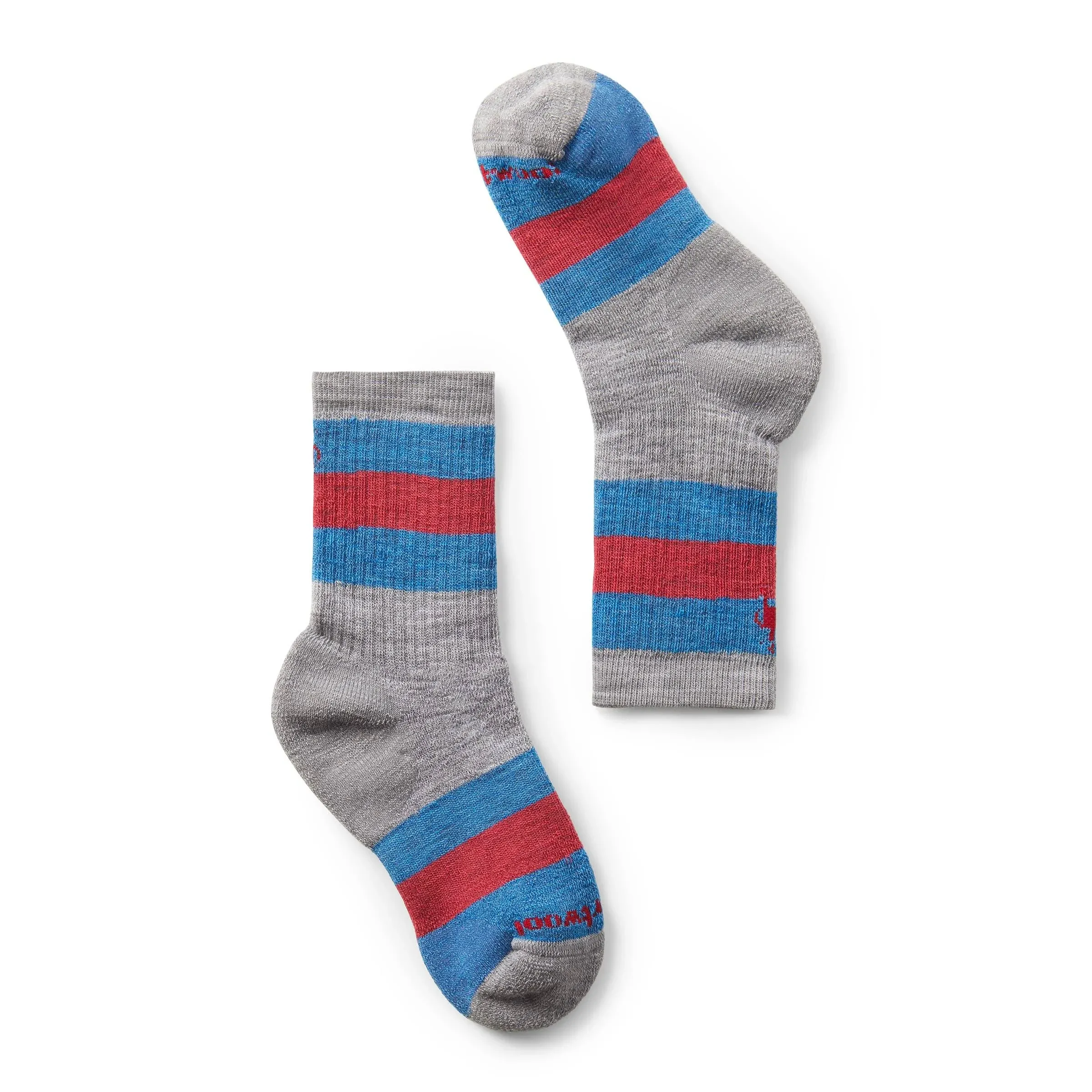 Smartwool Kids Hiking Full Crew Socks Lt Grey Stripe