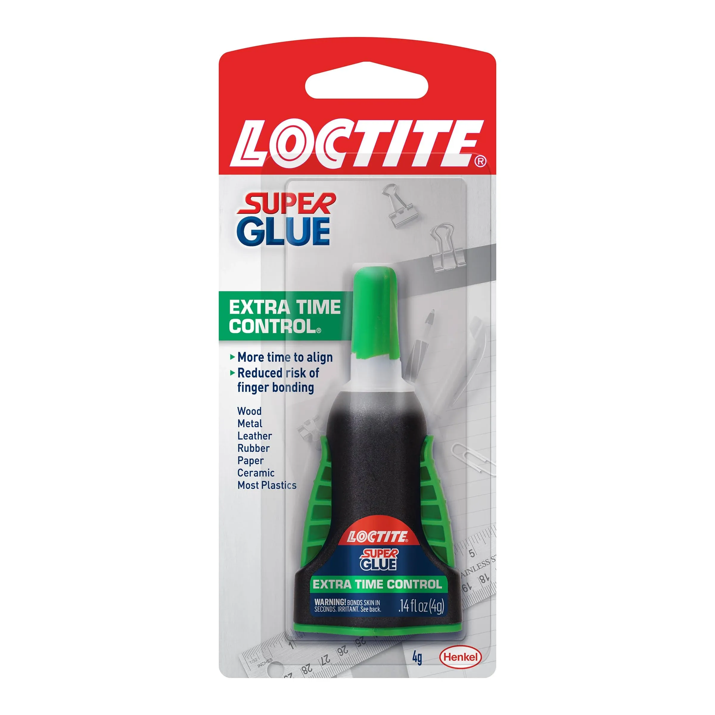 Loctite Super Glue Extra Time Control, 0.14 fl oz, 6, Bottle