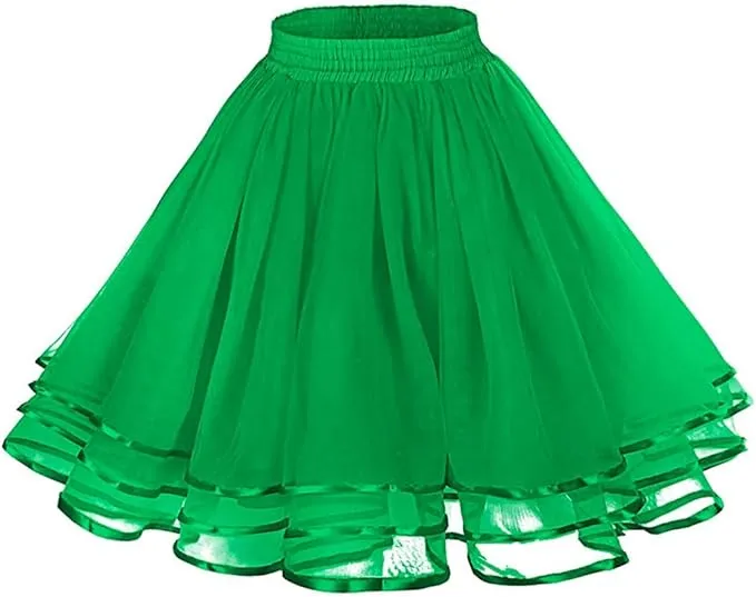 MisShow Women s Midi Tulle Tutu Skirt Princess Five Layers A line Party Prom Underskirt One Size