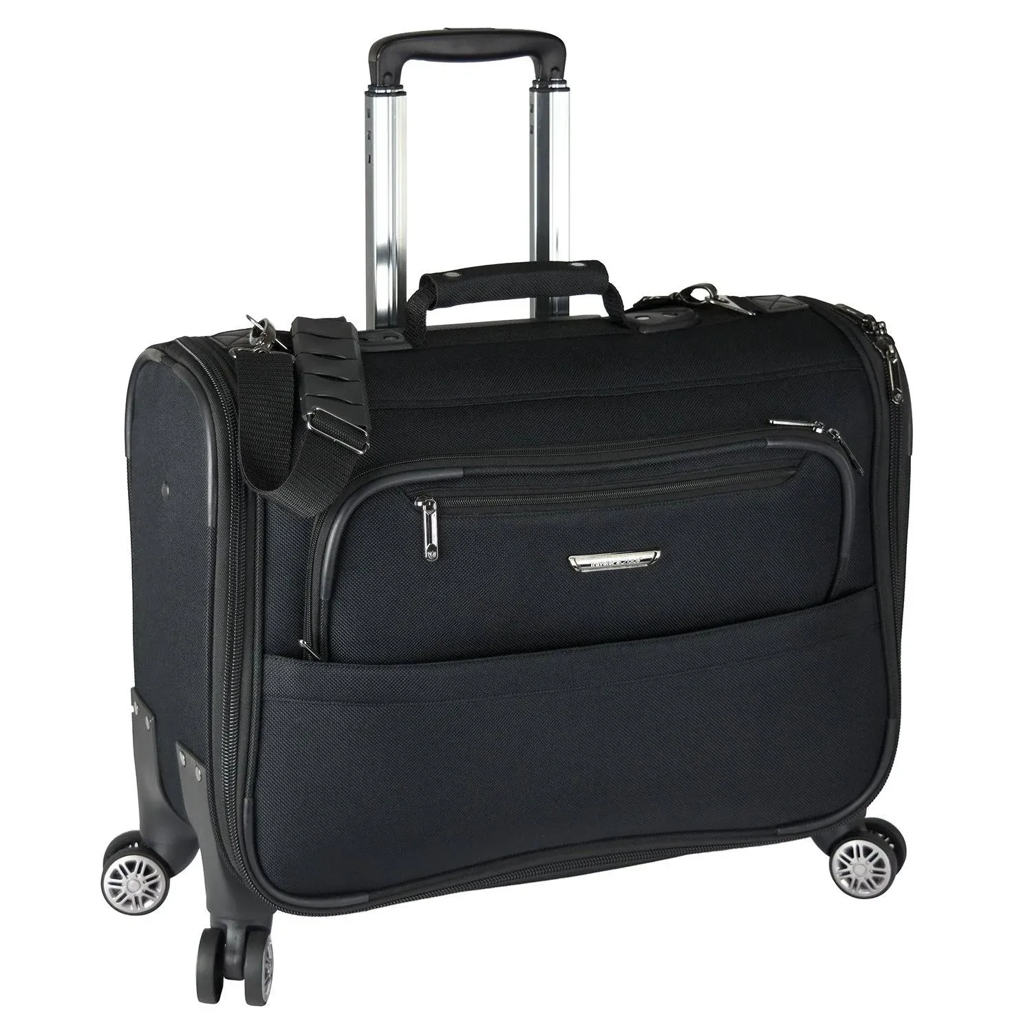 Carry-On Softside 8-Wheeled Spinner Garment Bag Luggage, Black, 21-Inch, NEW