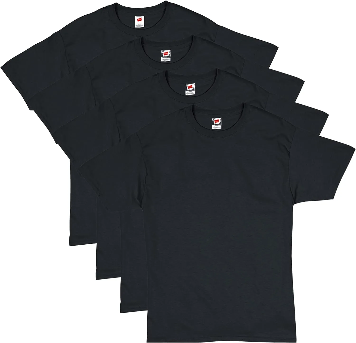 Hanes ComfortSoft Men's Short-Sleeve Crewneck T-Shirt 4-Pack Black / 3XL