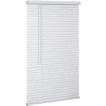 LOTUS & WINDOWARE Cordless Mini Blind, 1" Vinyl Slats, 18" Wide x 64" Long - White, Window Blinds for Home and Office, Interior Door Blinds - Light Filtering