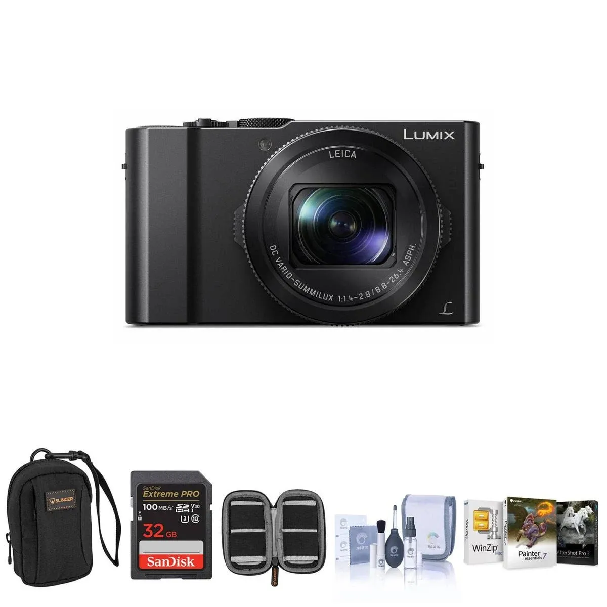 Panasonic Lumix DMC-LX10 Digital Camera, 20MP 1" Sensor - Bundle with 32GB SDHC