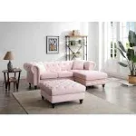 Glory Furniture Nola Sofa Chaise, Pink