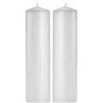 White Pillar Candles - Set of 2 Unscented Pillar – 3x12 inches for Wedding Centerpiece candle, Home Decor and Holiday Celebrations