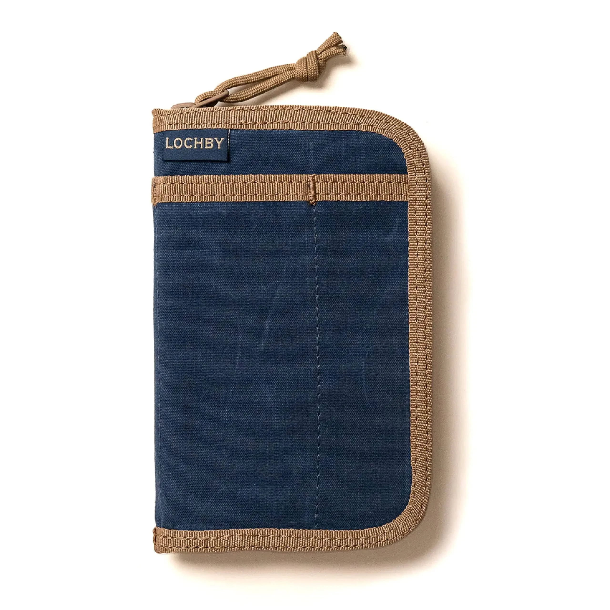 LOCHBY Pocket Journal with Zipper, Waxed Canvas Notebook Cover for Field Navy 