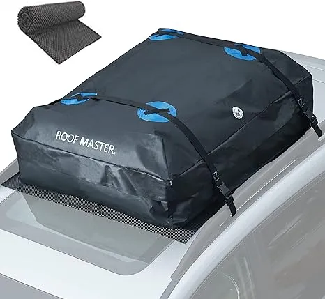 Rooftop Cargo Carrier, PI Store Waterproof Car Roof Bag with Protective Mat, Extra 16 Cubic Foot Storage Carriers for All Cars with/Without Roof Racks, Gift for Men