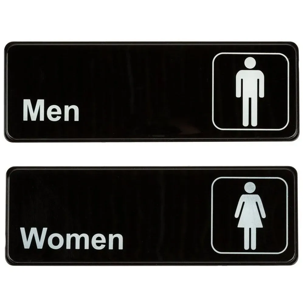 AborenCo Men and Women Rest Rooms Commercial Signs Set