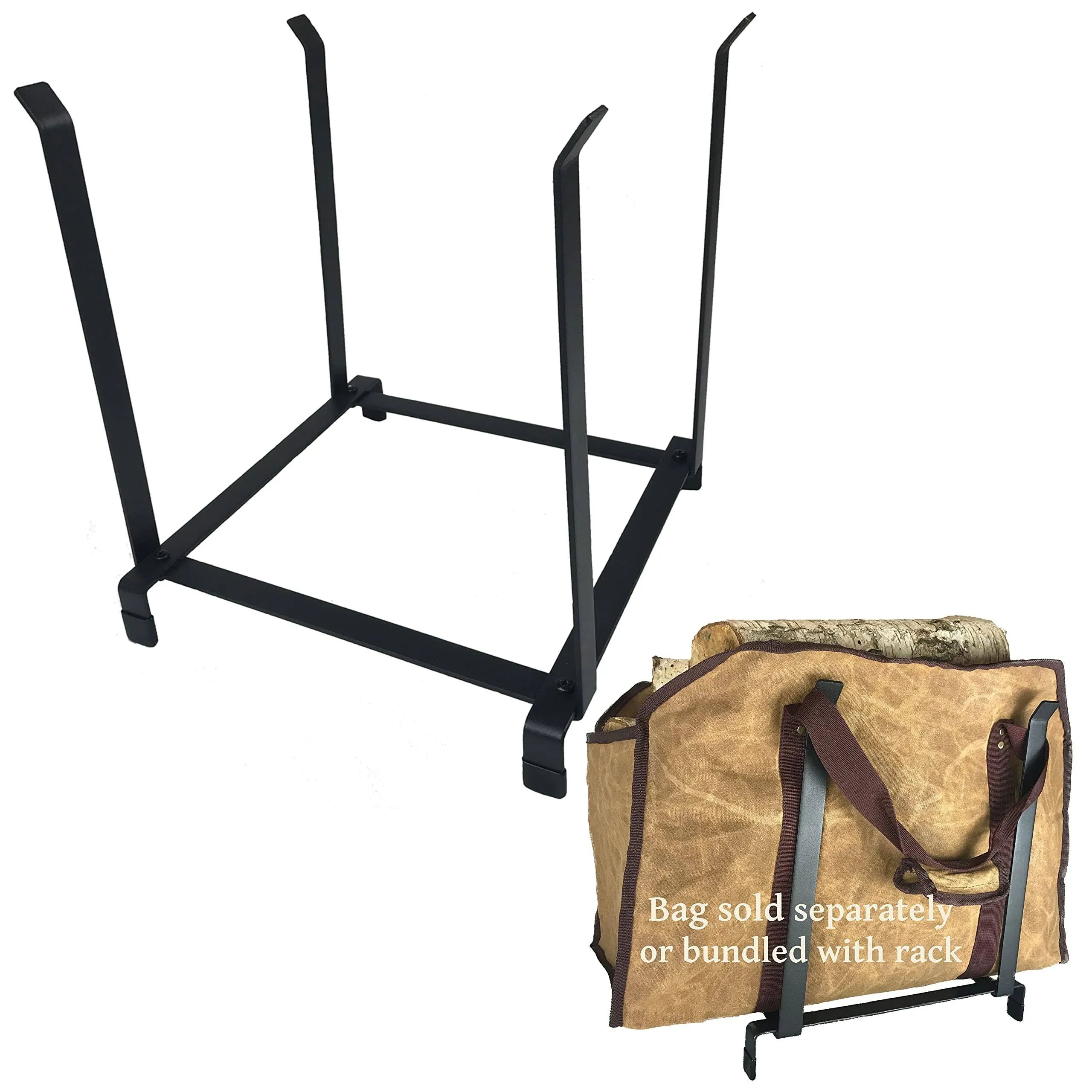 LivinWell Indoor Firewood Rack for Log Carrier Bag Protects Floors from Dirty ...