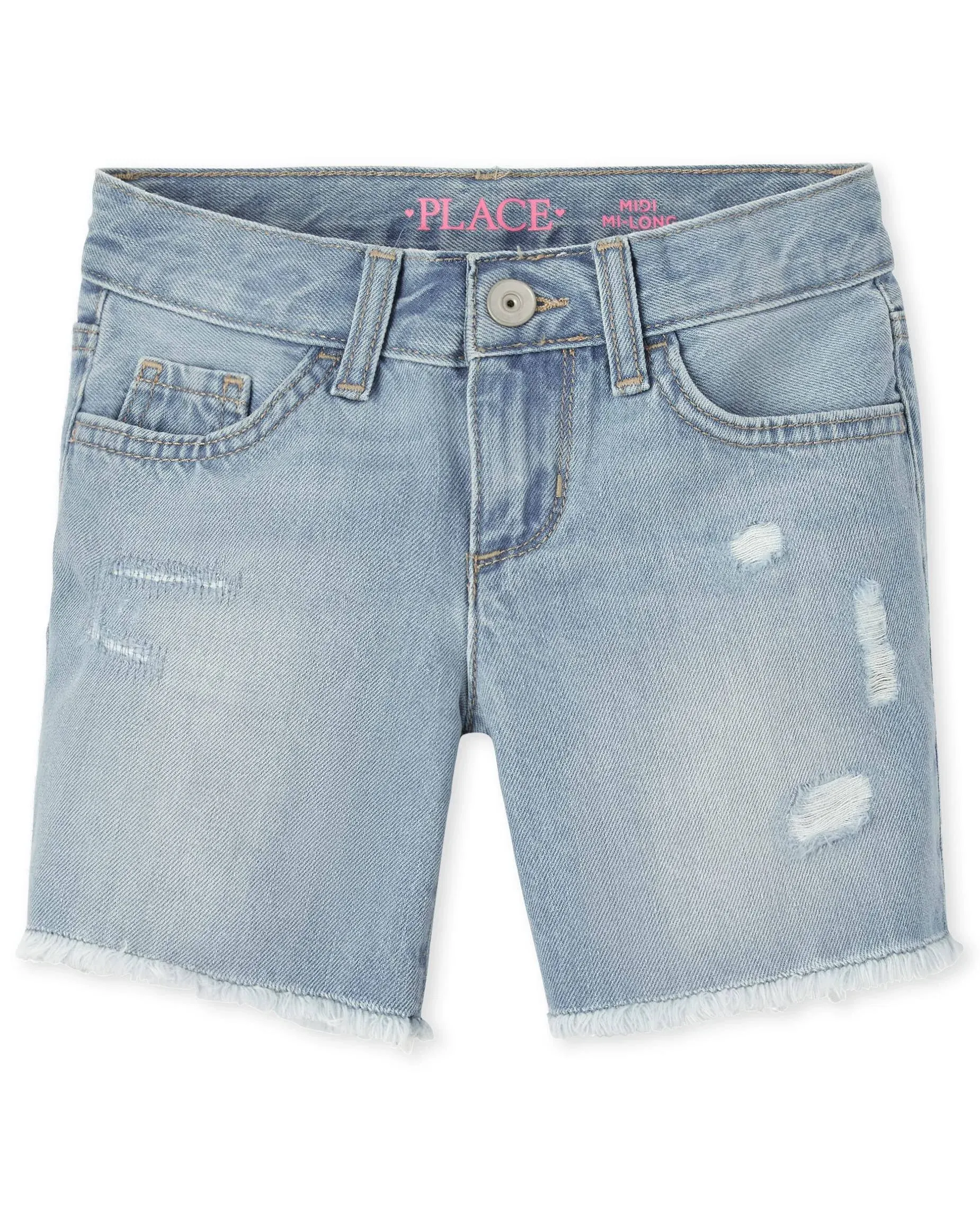 The Children&#x27;s Place Distressed Denim Midi Shorts - Peyton Wash Size 10 NWOT