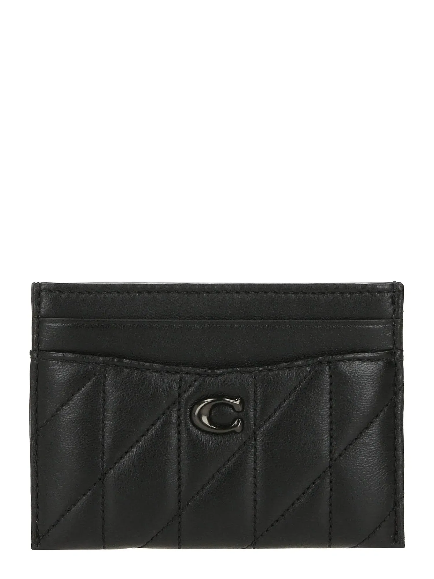 Coach Quilted Pillow Leather Card Case-Black