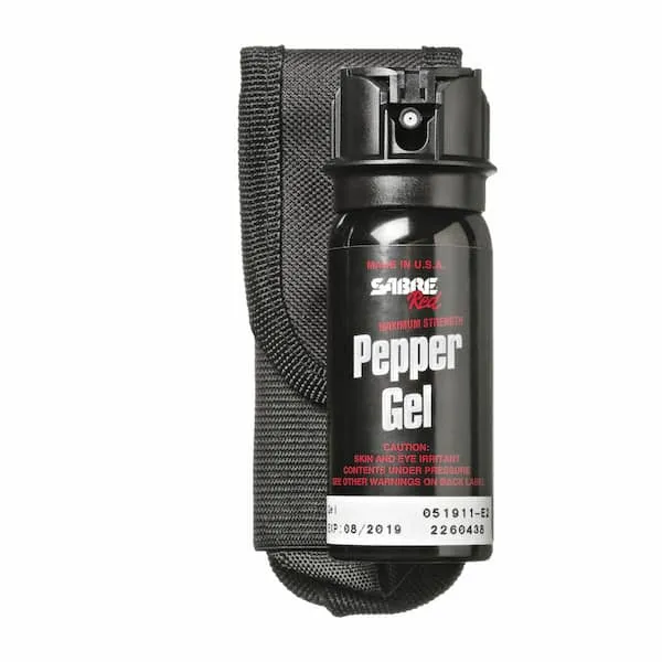 Tactical Pepper Gel Spray, Black Holster, 1.8 oz.