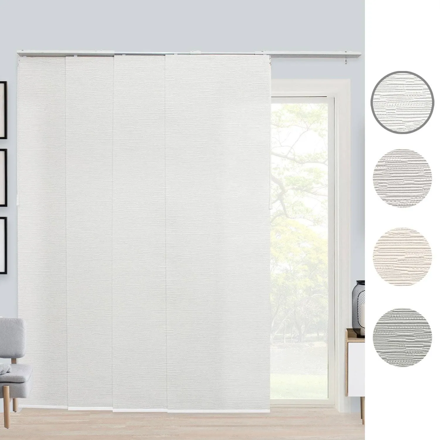 86"X96" Chicology Light Filtering Panel Track Curtain Blind