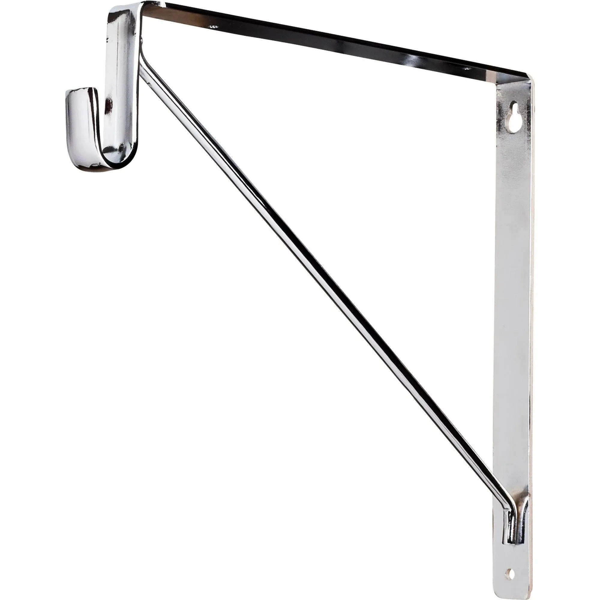 Hardware Resources 1530CH Shelf and Rod Support Bracket, Chrome