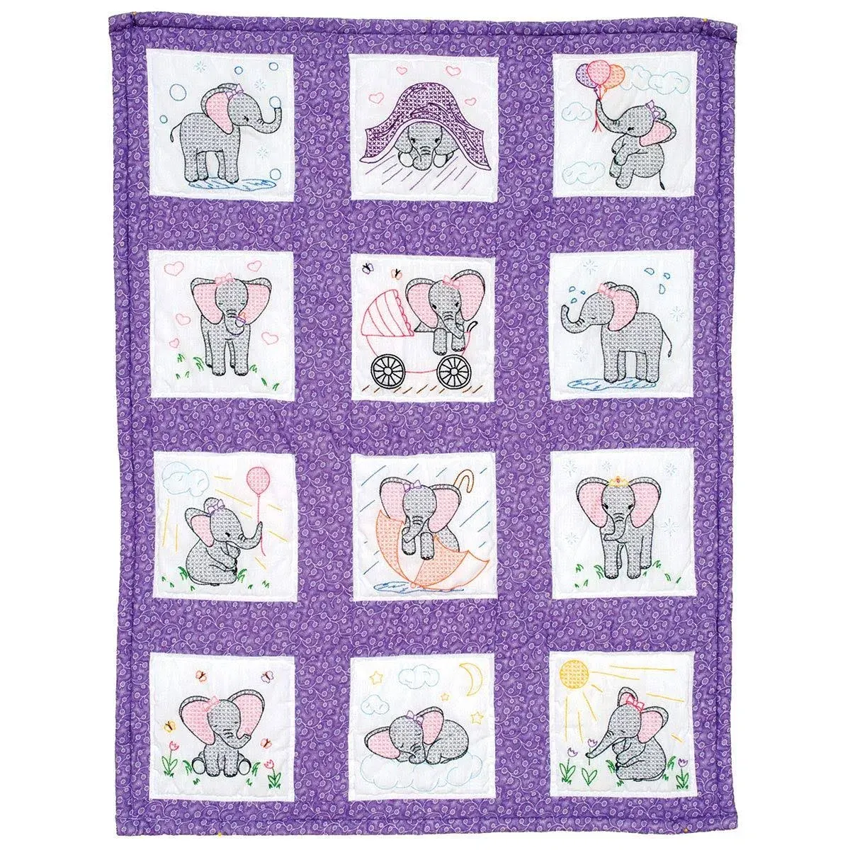 Jack Dempsey Elephants Nursery Quilt Blocks