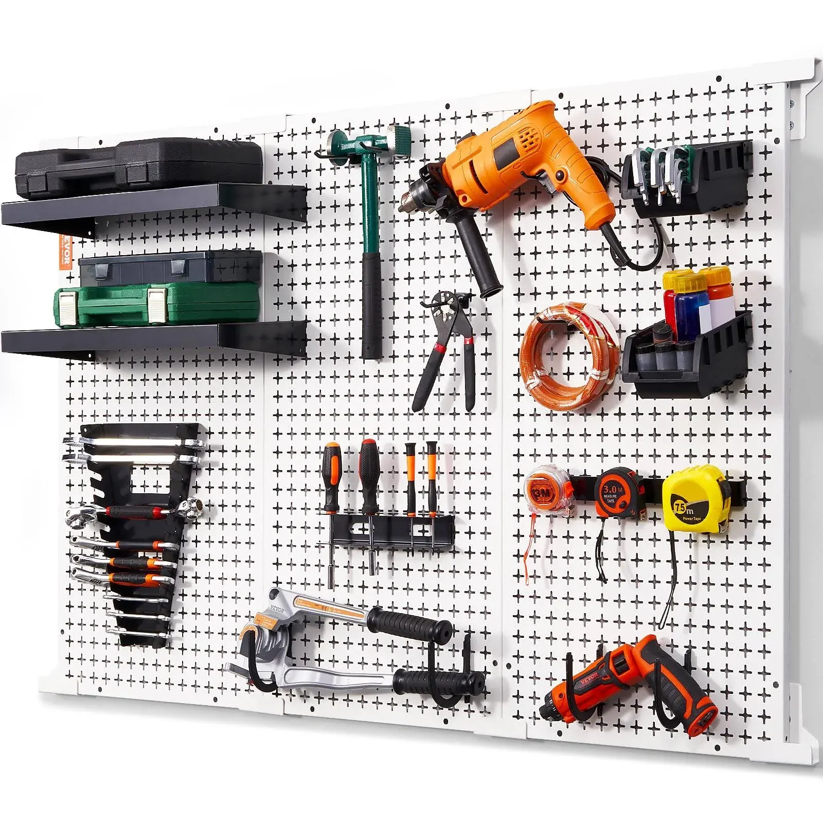 VEVOR Pegboard Wall Organizer 48"x32" 495LBS Garage Pegboard Organizer 37-Pieces - Contemporary - Garage And Tool Storage - by VEVOR OFFICIAL STORE | Houzz