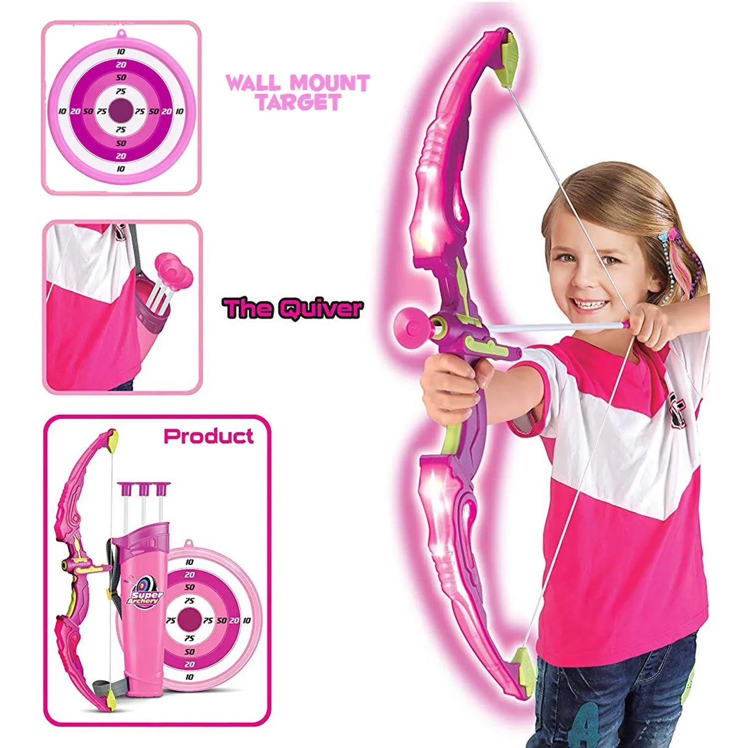 Liberty Imports Light Up Archery Bow and Arrow Toy Set