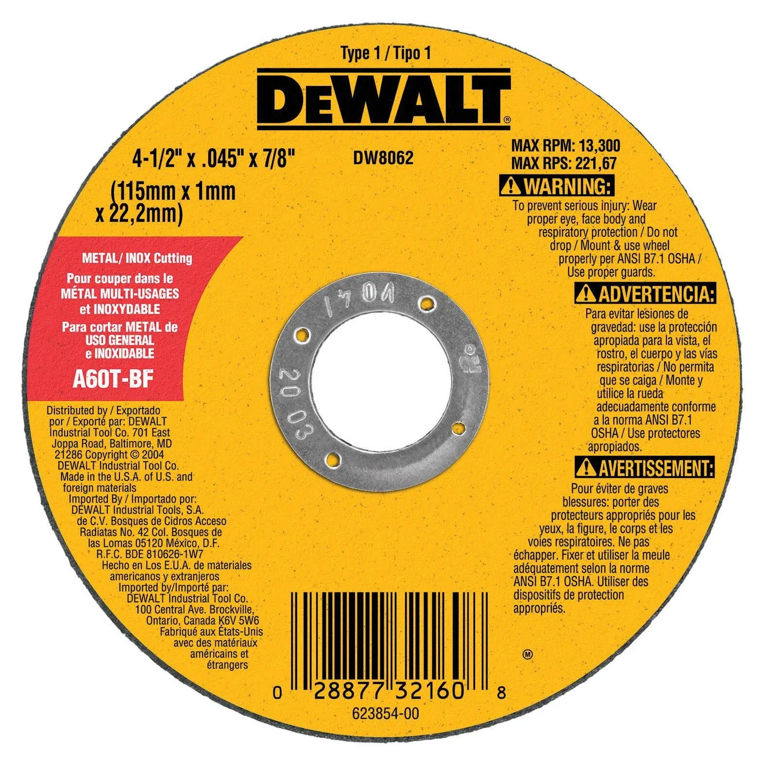 DeWalt - DW8062B5 - Cutting Wheel - 4-1/2-Inch - 5-Pack