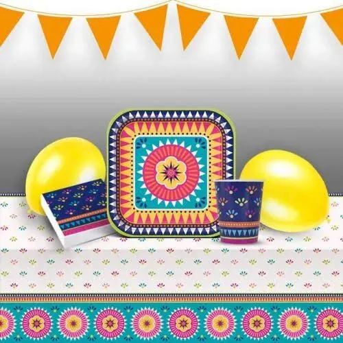 Emuya Mexican Fiesta Party Decorations – Cinco de Mayo - 6 Paper Fans, 5 Flowers ...