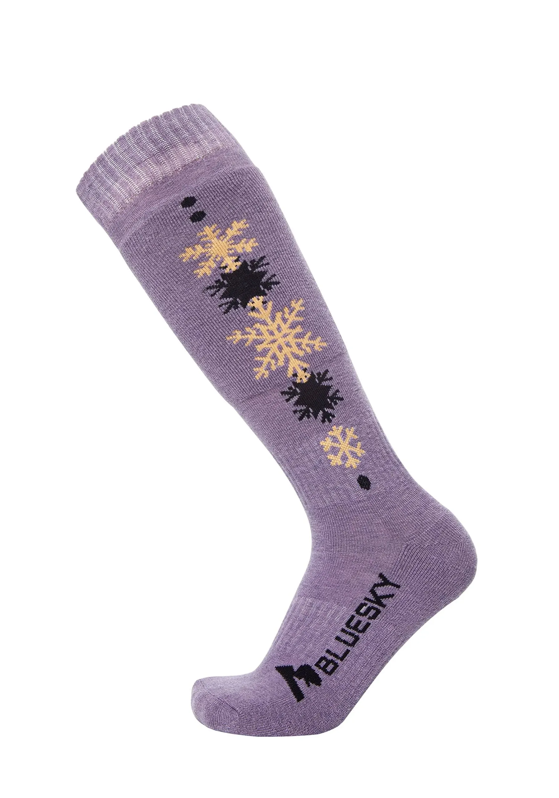 Merino Wool Ski Socks, Warm Socks for Skiing, Snowboarding, Hiking,, Snowflake