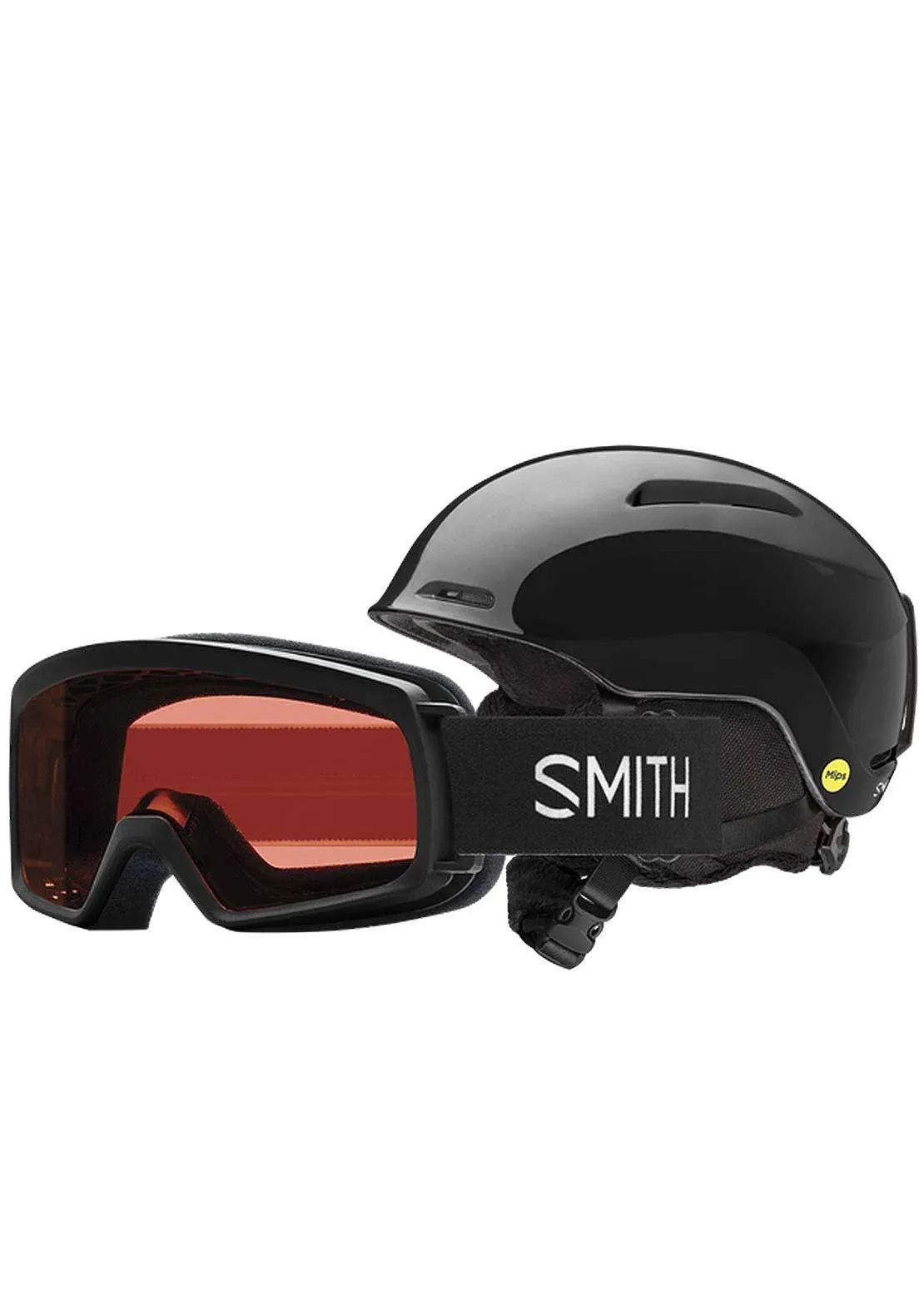 Smith Glide Jr MIPS Ski Helmet MIPS and Rascal Goggles Combo In Black