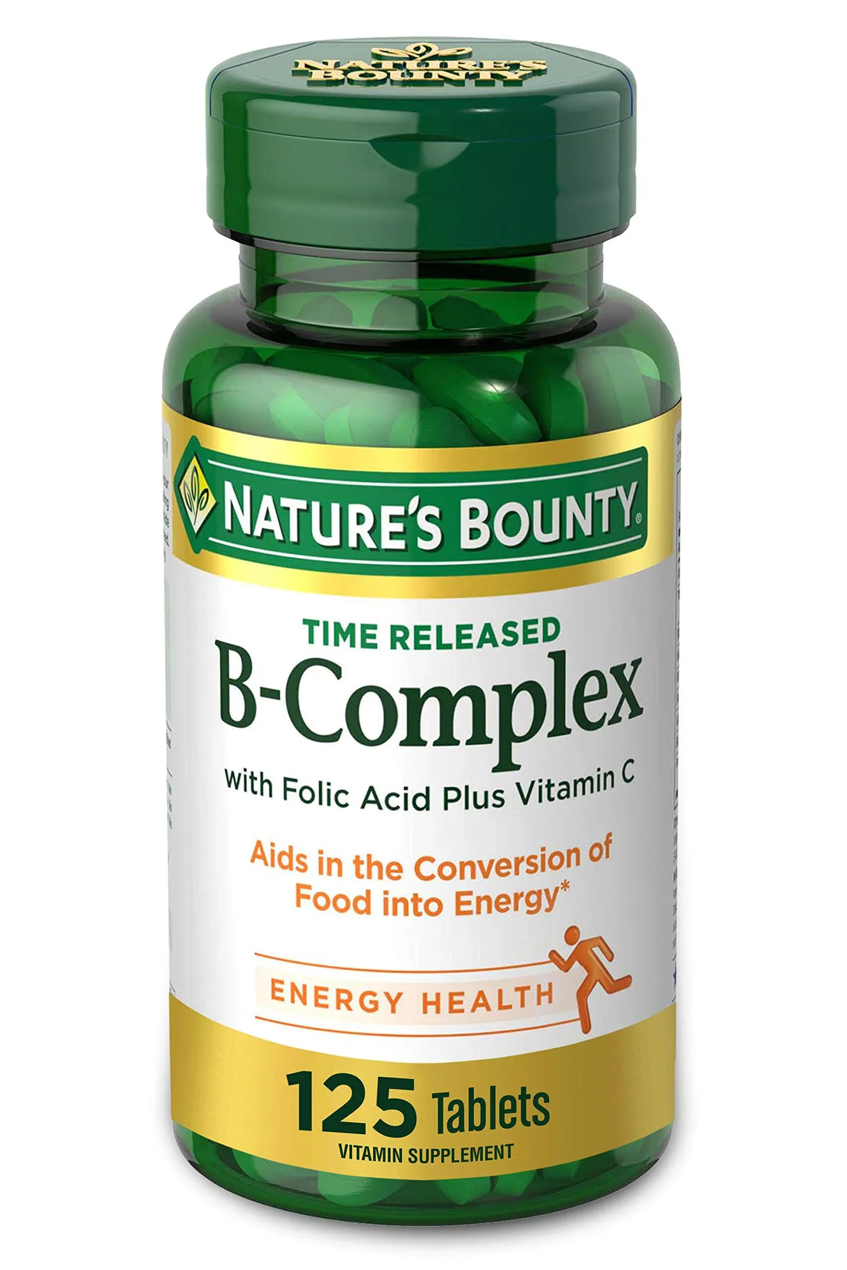 Nature's Bounty B-Complex with Folic Acid Plus Vitamin C Tablets 125