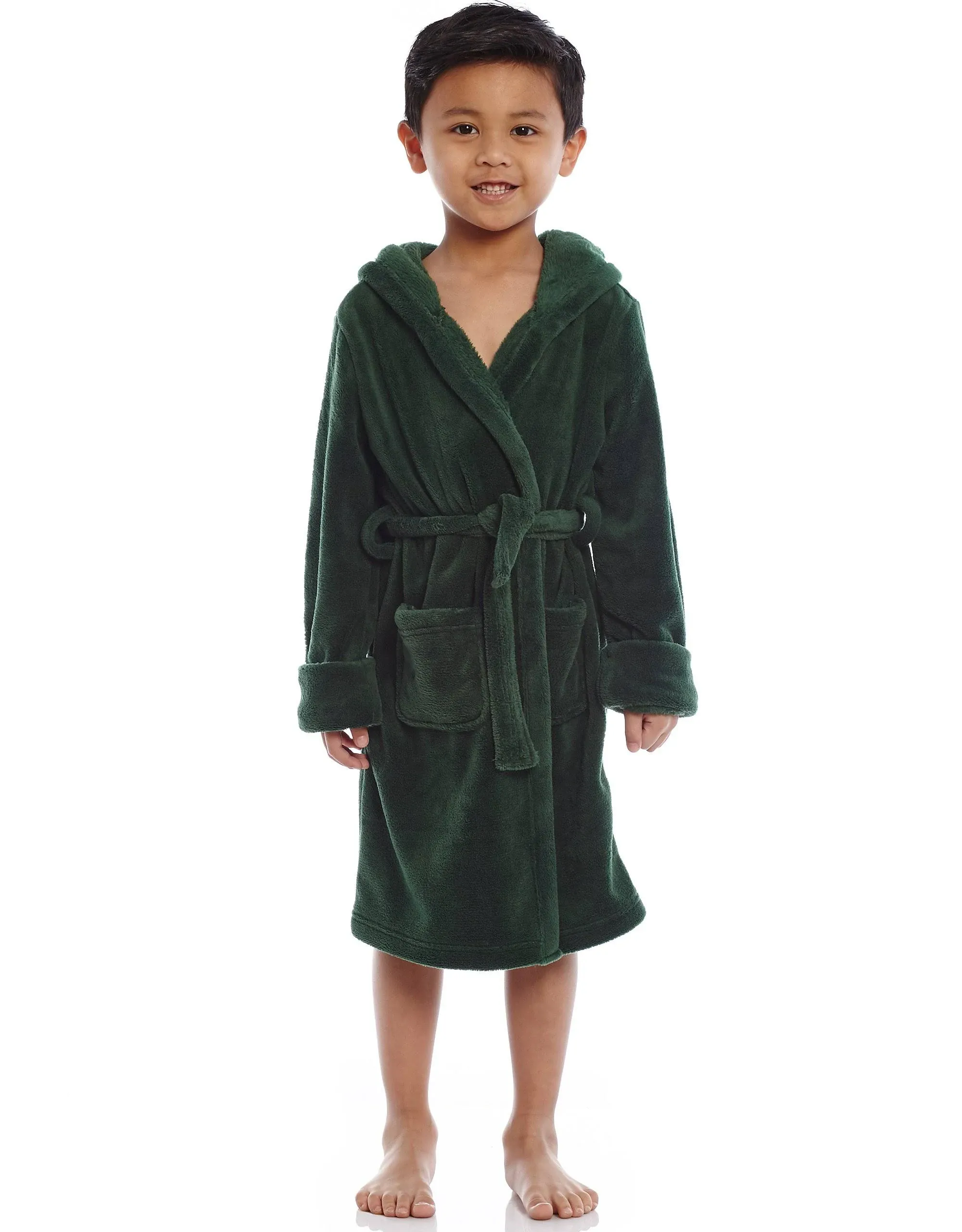 Leveret Fleece Classic Color Hooded Robes