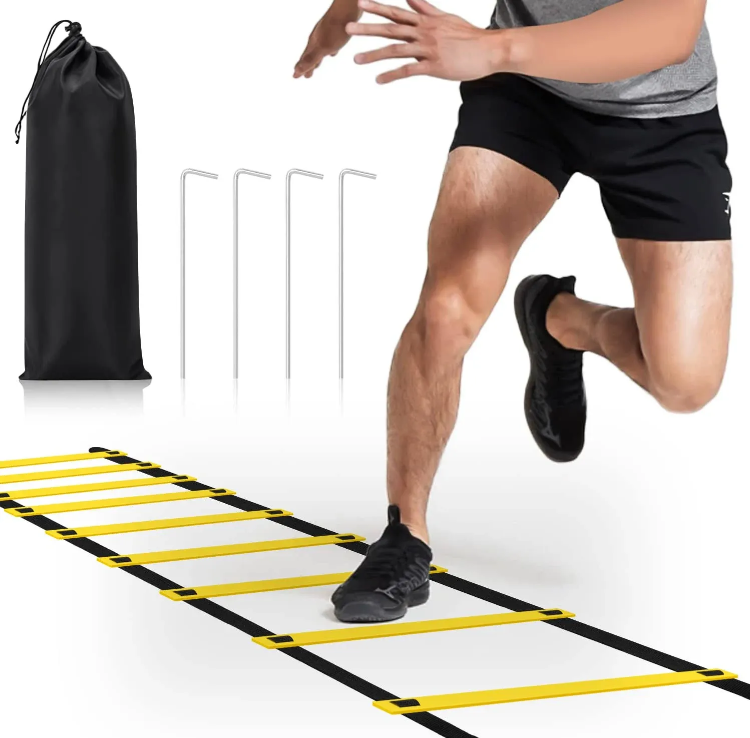 DIKAKO Agility Ladder - 20ft 12 Rung Agility Ladder Speed Training Equipment