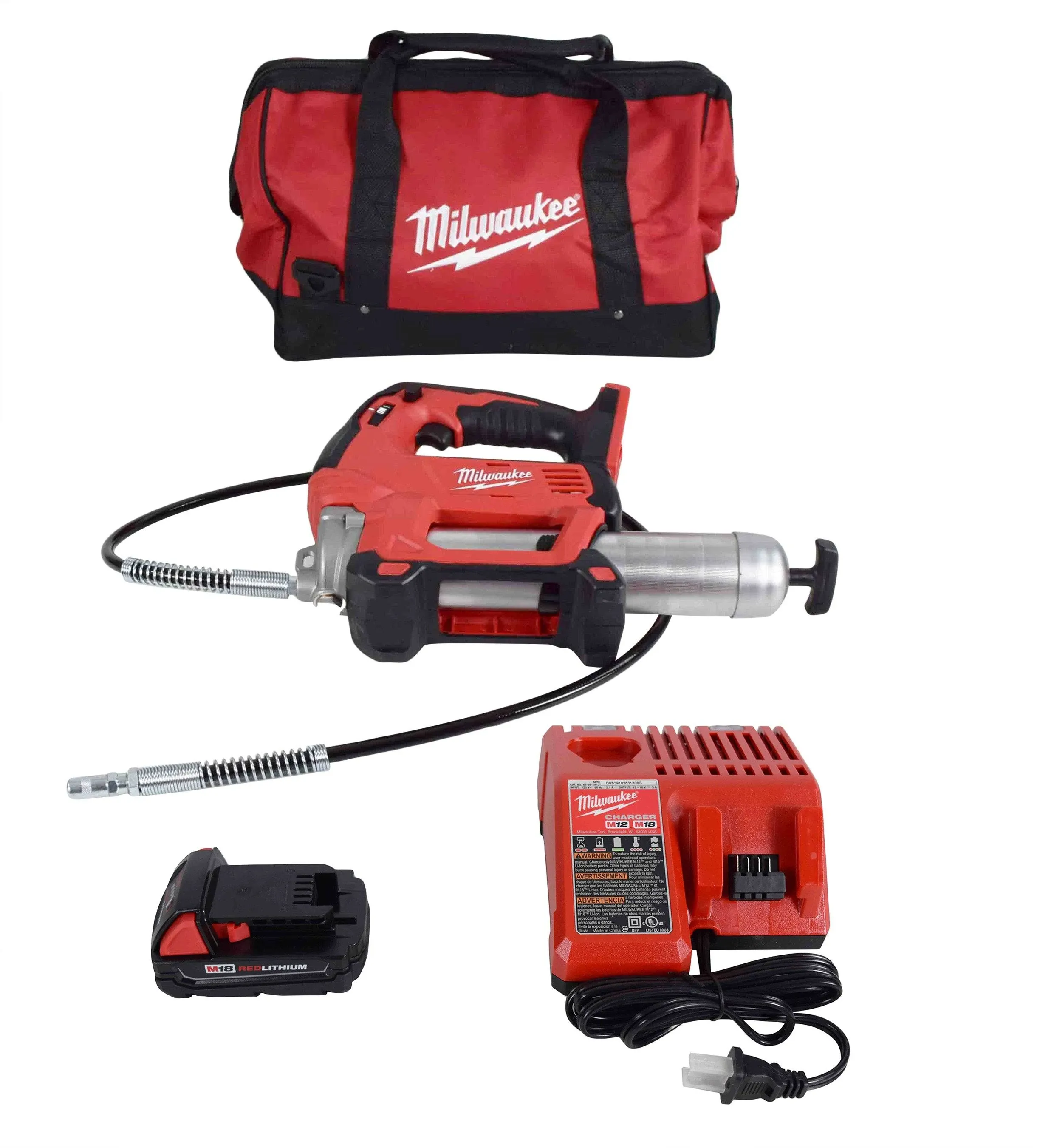 Milwaukee M18 Cordless Grease 2 Speeds Gun Kit, 18 V