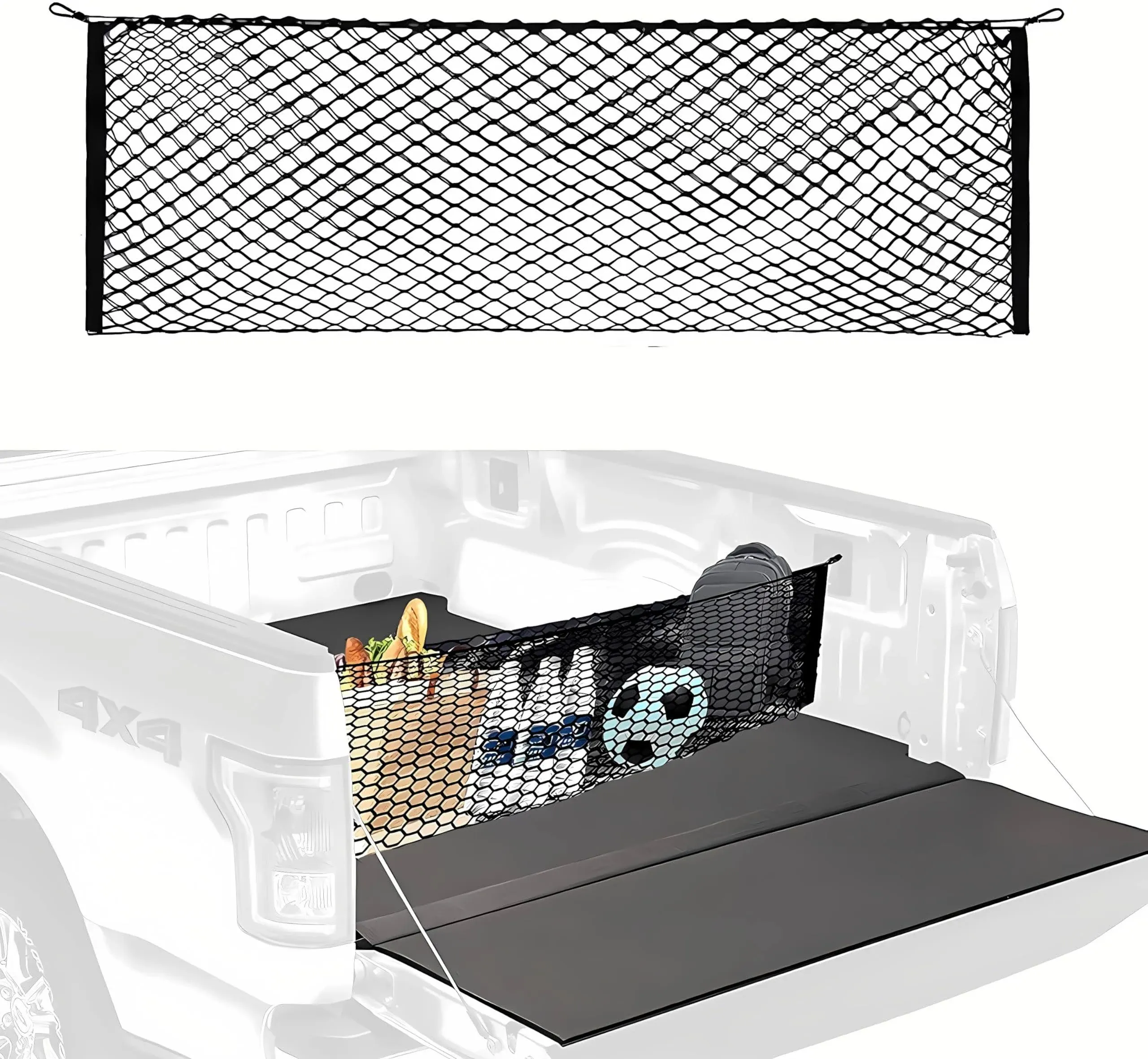 Upgrade Tailgate Bed Cargo Net Compatible with 2005 to 2022 2023 2024 2025 Tacoma