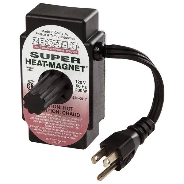 Zerostart 3400017 Portable Electric Heat Magnet Heater for Transmissions, Oil Pans and Small Engines | Magnetic Engine Block Heater | CSA Certified | 120 Volts | 200 Watts