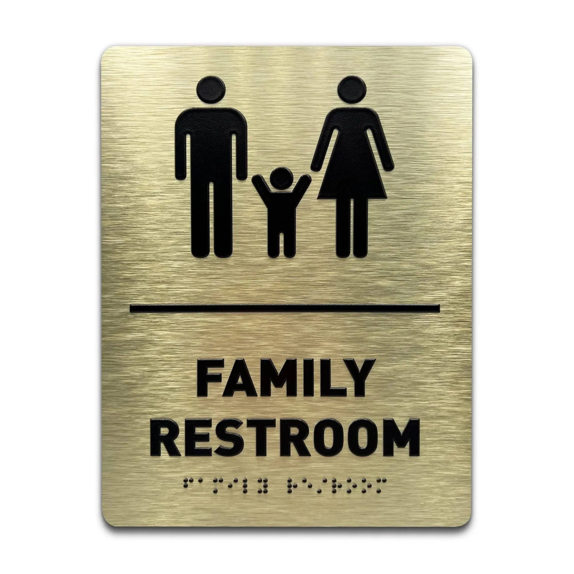 Family Bathroom Sign by GDS - ADA Compliant Wheelchair Accessible Raised Icon...