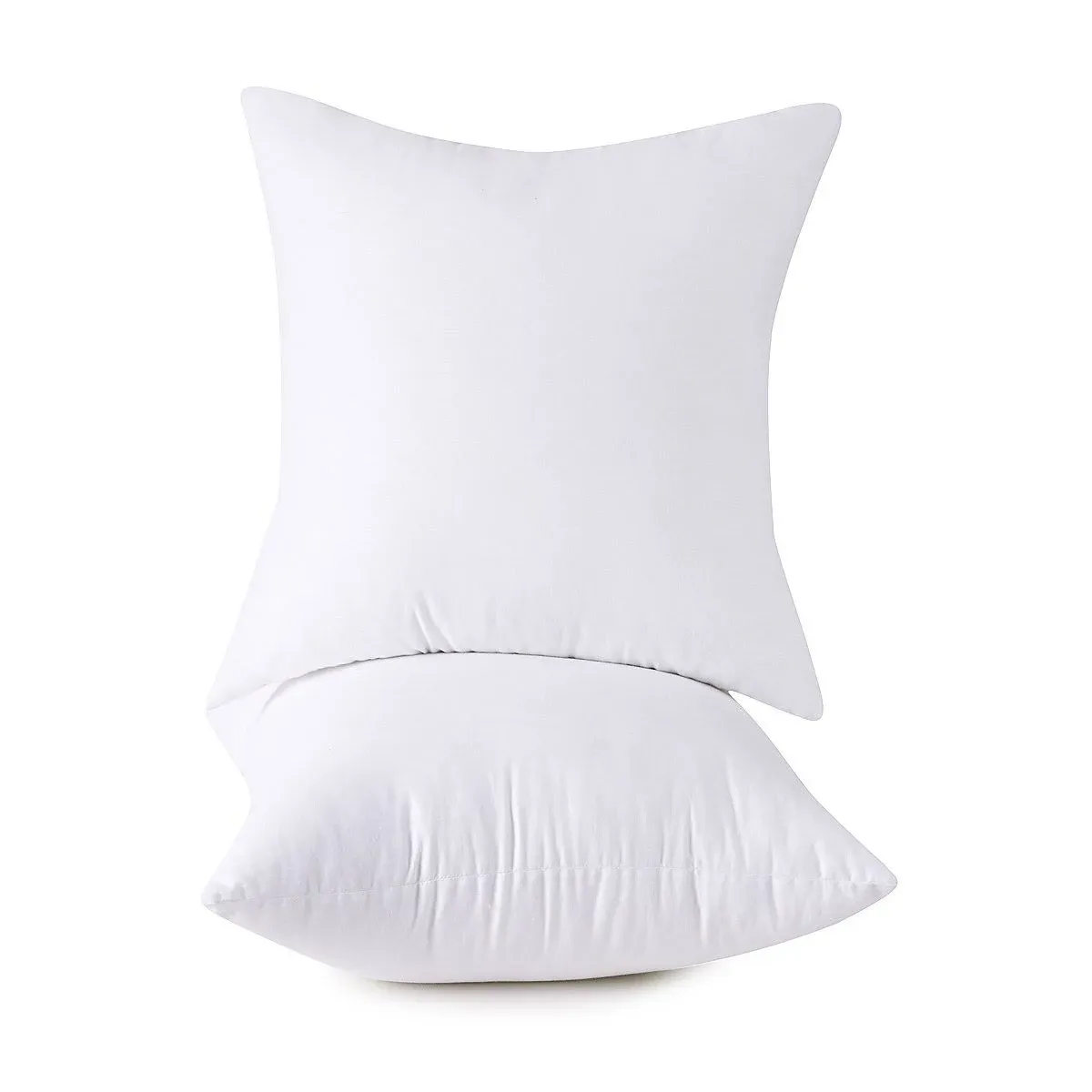 Set of 2, Cotton Cover Decorative Throw Pillow Insert, Square, 18x18 Inch