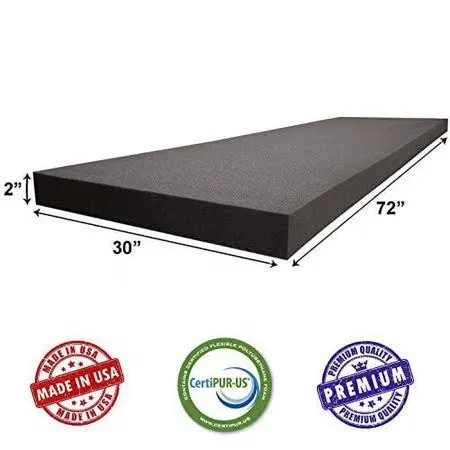 AKTRADING CO .2&#034; H X 30&#034; W X 72&#034; CertiPUR-US Certified Rubber Foam Sheet Cush...