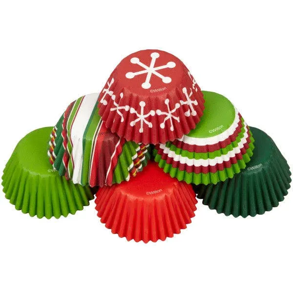 Wilton Mini  Holiday Christmas Cupcakes Liners 150 Six Design New