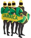 Morphsuits Men's Jamaican Bobsled Costume, Black/Green/Yellow, One Size