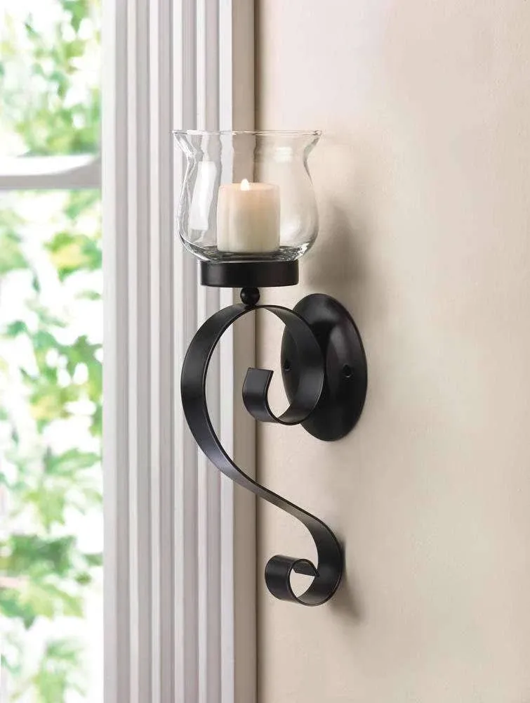 Scrolling Candle Wall Sconce