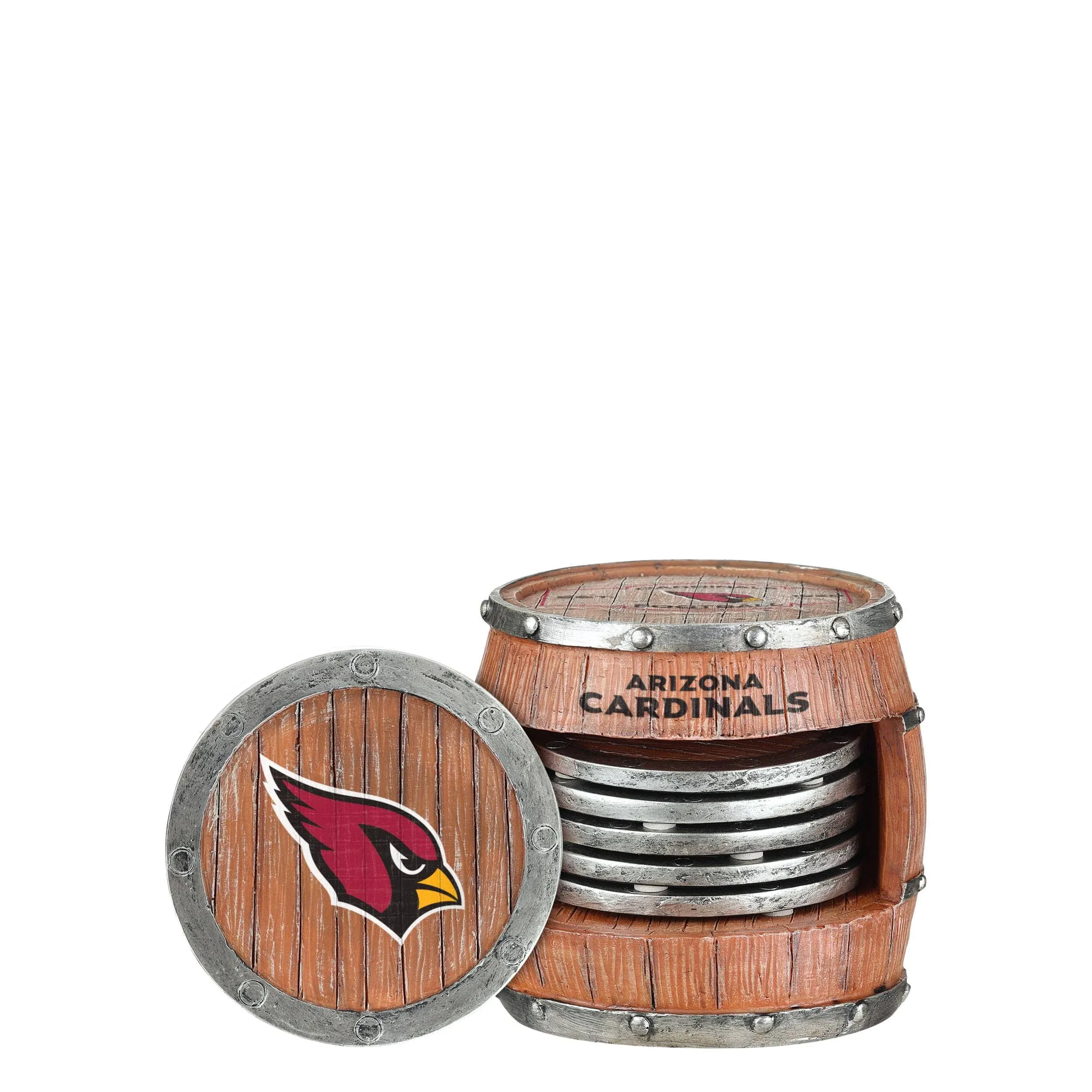 FOCO NFL Team Logo 5-Pack Barrel Beverage Drink Coaster Set