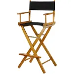 Casual Home 30" Director's Chair Honey Oak Frame-Black Canvas