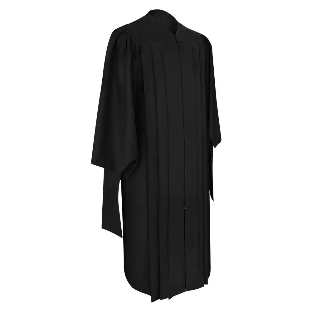 Endea Graduation Deluxe Classic Matte Black Masters Gown Academic Regalia unisex