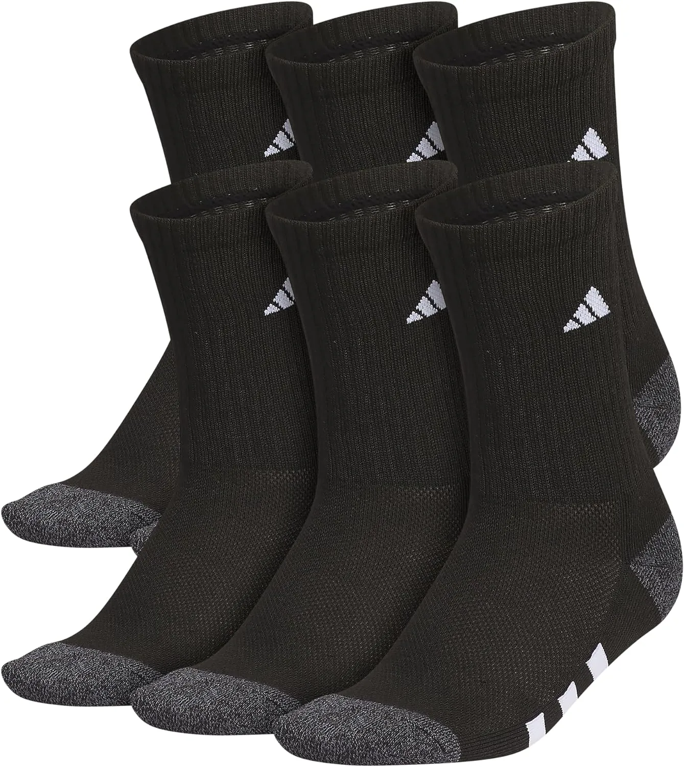 Boys adidas Athletic Cushioned 6-Pack Crew Socks