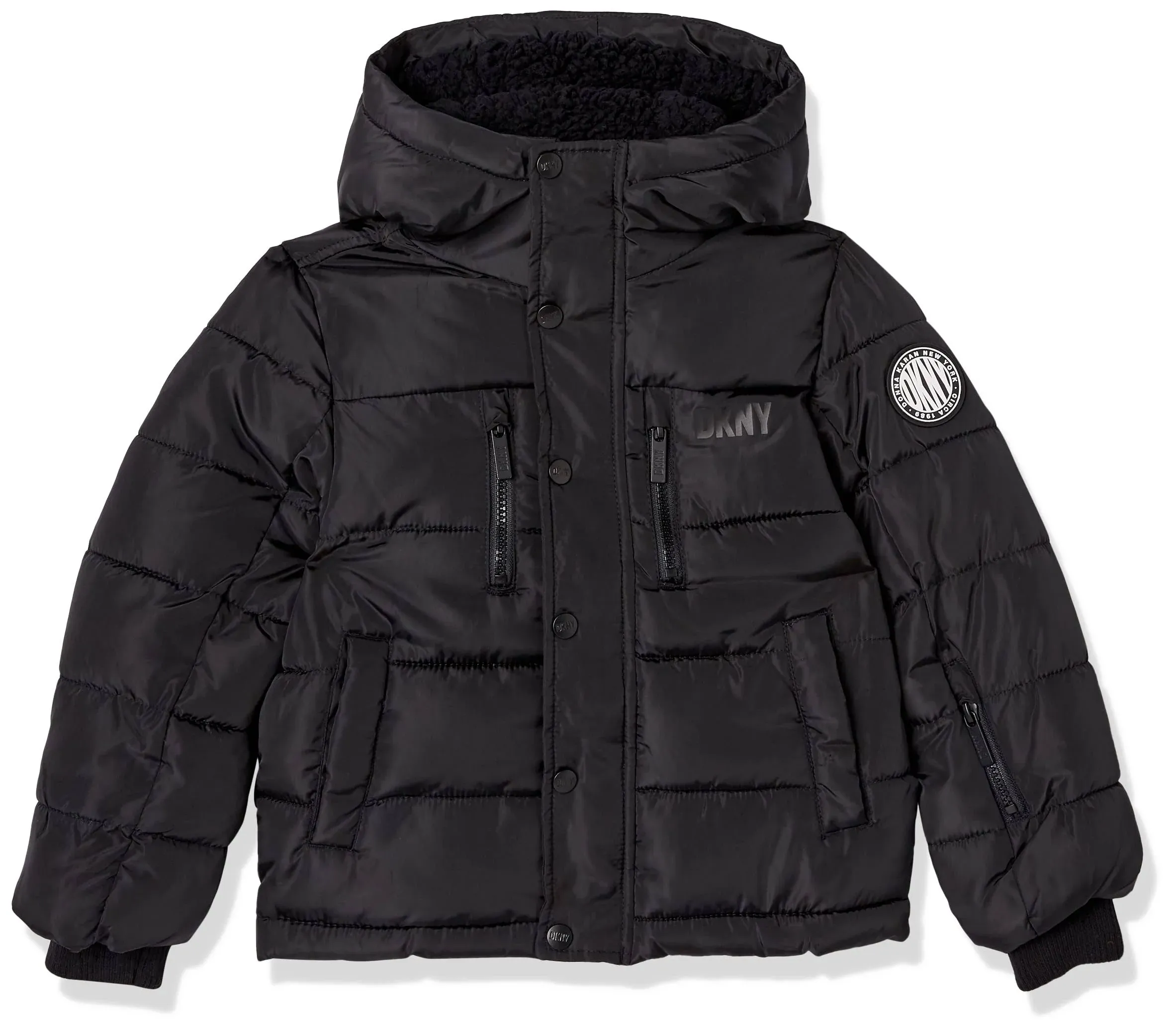 Boys Heavyweight Colorblock Warm Winter Logo Puffer Coat