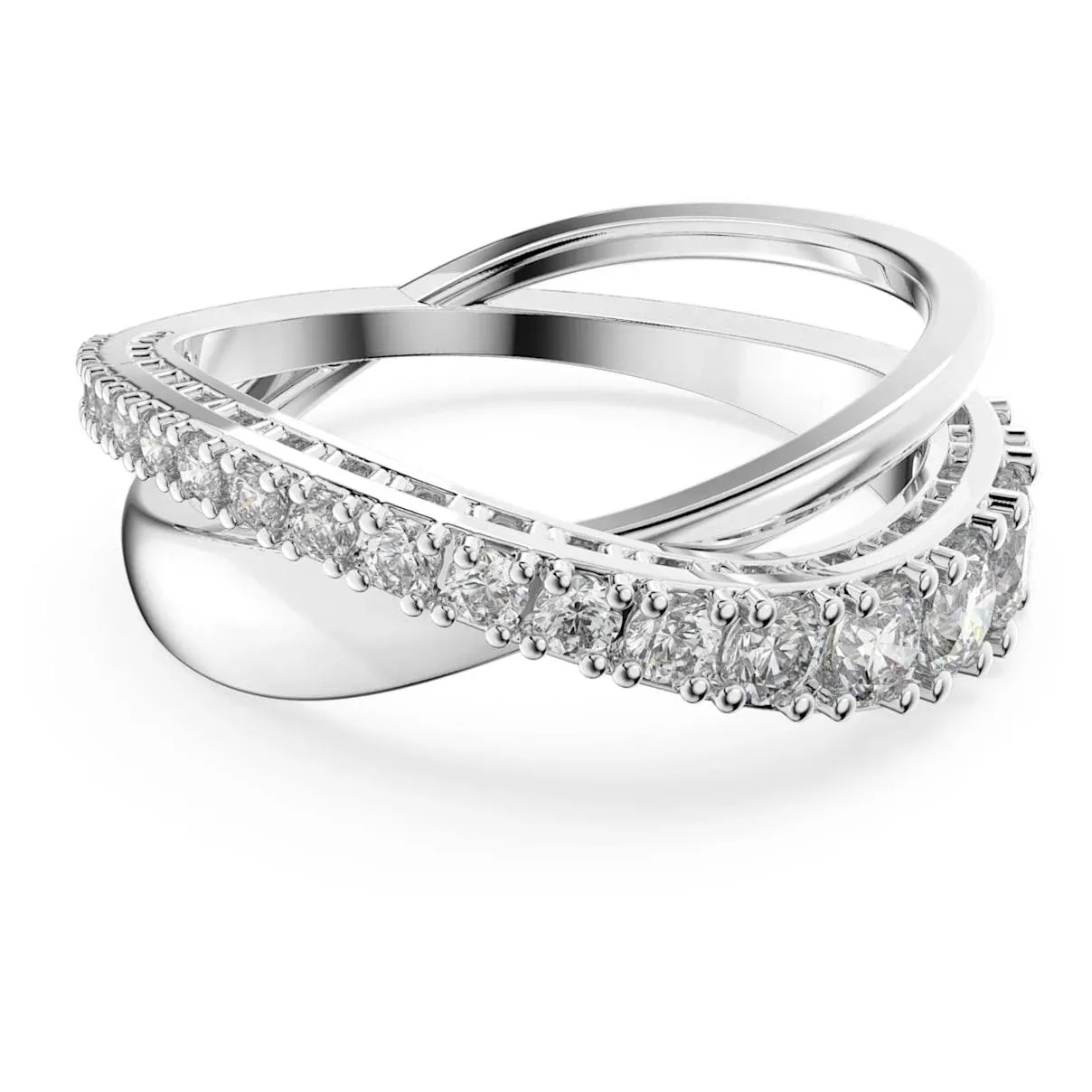 SWAROVSKI Twist Crystal Ring Jewelry Collection, Rhodium Tone Finish