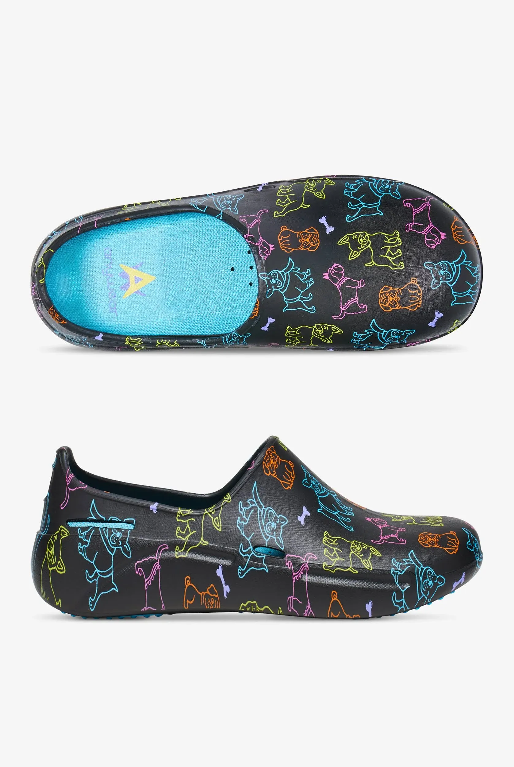 Anywear Unisex Streak Playful Pups Slip On Shoes