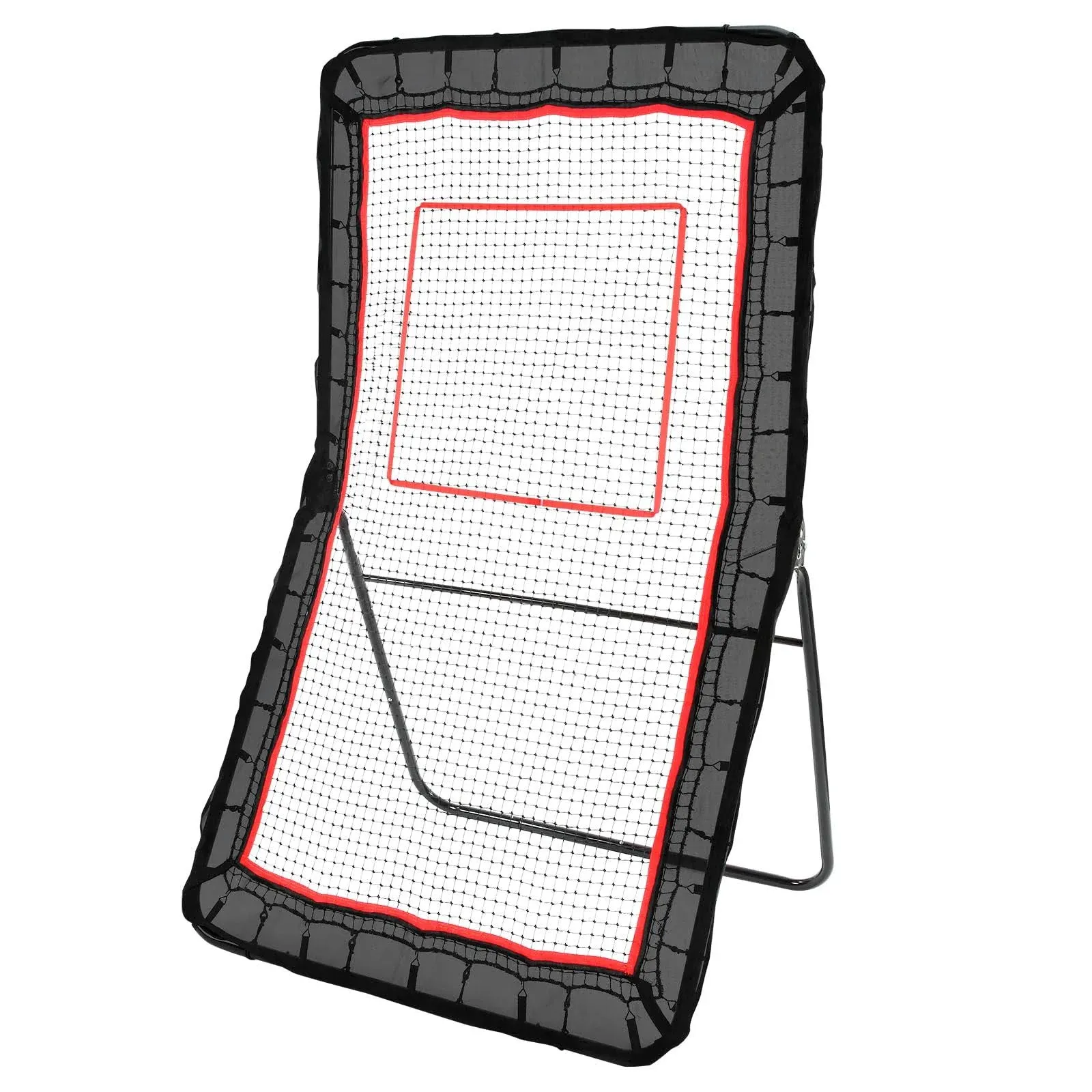 VEVOR Lacrosse Rebounder for Backyard, 4x7 Ft Volleyball Bounce Back Net, Pitchback Throwback Baseball Softball Return Training Screen, Adjustable