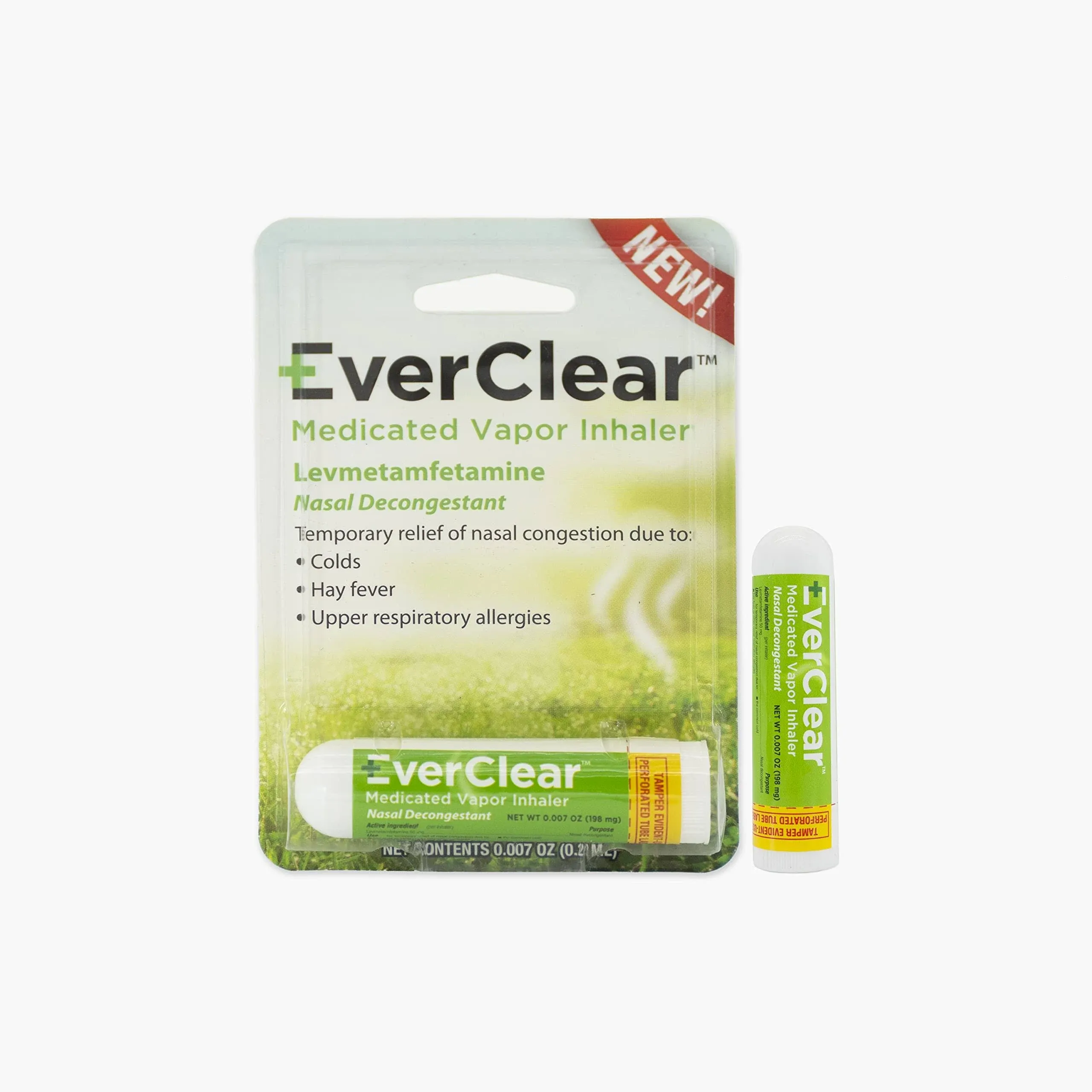EverClear Medicated Vapor Inhaler, Nasal Decongestant for Colds Hay Fever 0.2 ml